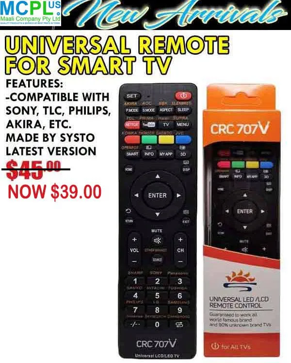 Universal remote control for smart TVs compatible with major brands