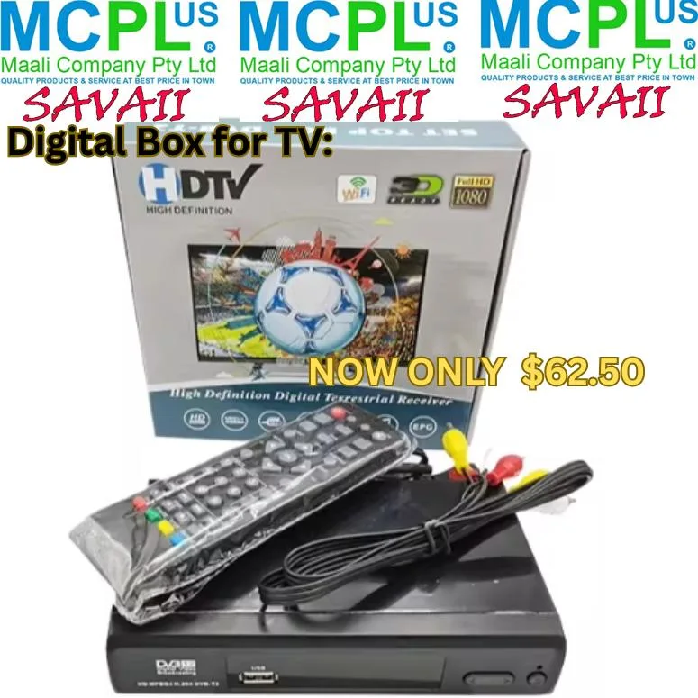 Digital Box for TV with remote control and AV cables
